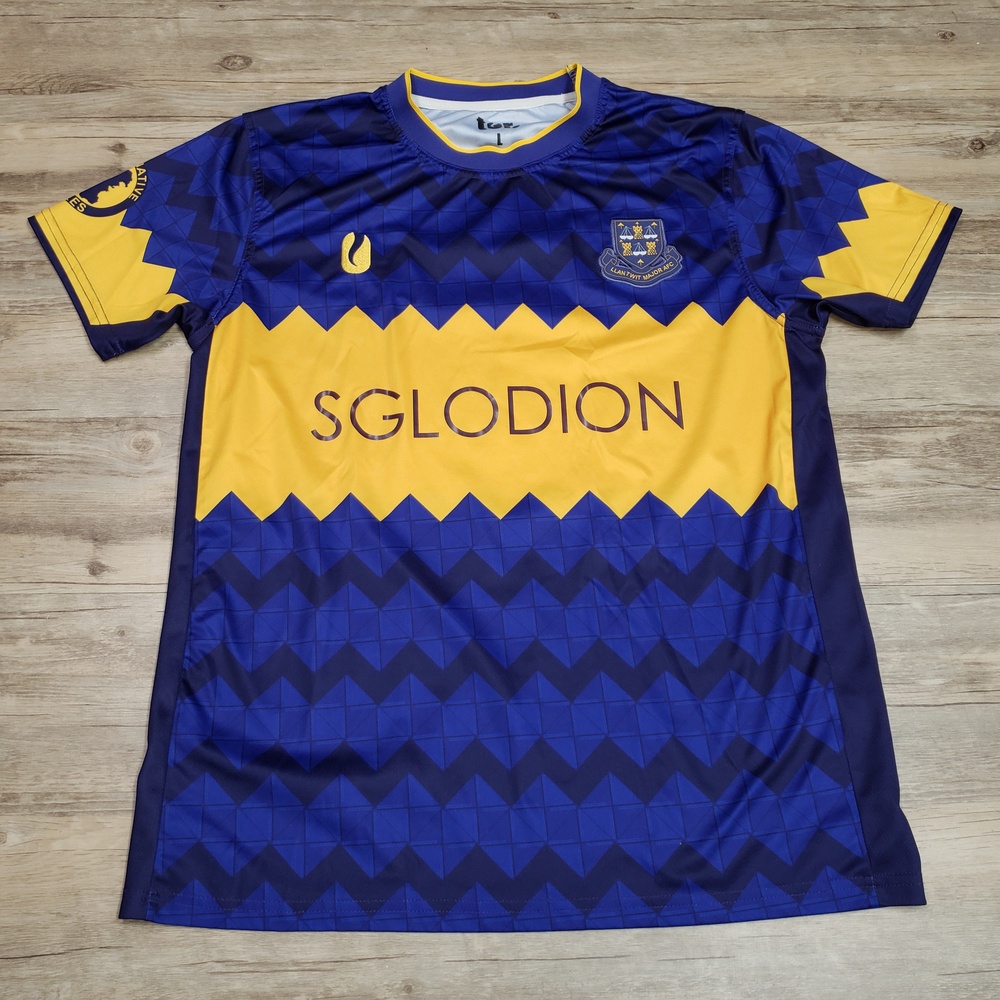 Llantwit Major AFC Shirt Mens Large Blue Yellow Soccer Jersey Alternative Wales